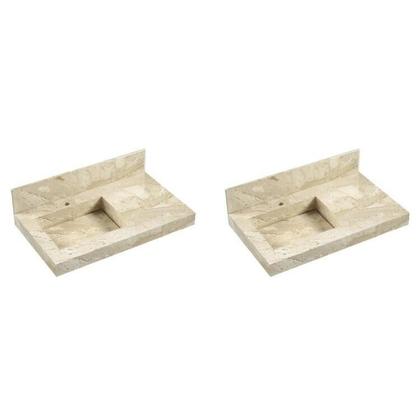 Imagem de Kit 2 Lavatórios em Porcelanato para Banheiro 80cm com Cuba Esculpida