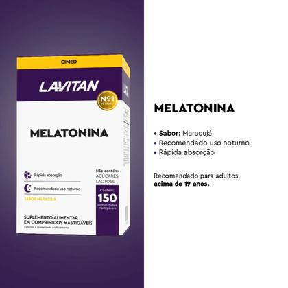 Imagem de Kit 2 Lavitan Melatonina Maracujá 150 Comprimidos Mastigáveis