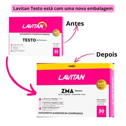 Imagem de Kit 2 Lavitan ZMA Testo Femme Performance Mulher 30 comp