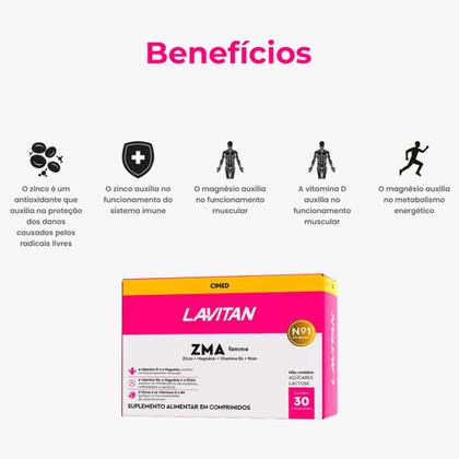 Imagem de Kit 2 Lavitan ZMA Testo Femme Performance Mulher 30 comp