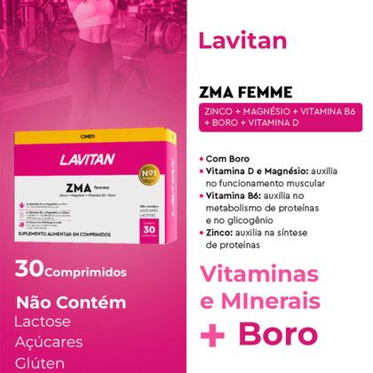 Imagem de Kit 2 Lavitan ZMA Testo Femme Performance Mulher 30 comp