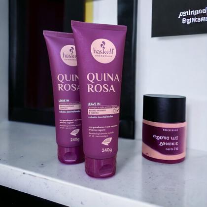 Imagem de Kit 2 Leave in Haskell Creme De Pentear Quina Rosa 240gr
