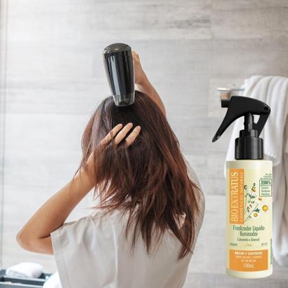 Imagem de Kit 2 Leave In Protetor Térmico Finalizador Camomila e Girassol Cabelos Loiros 100ml Spray Bio Extratus