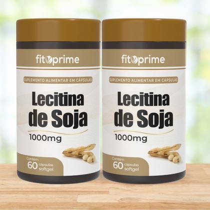 Imagem de Kit 2 Lecitina de Soja 1000mg 60 Cápsulas Fitoprime