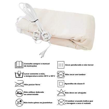 Kit 2 Lençol Térmico Casal Queen 158x198cm Elétrico Tradicional 2 Temperaturas - Sulterm Imagem de Kit 2 Lençol Térmico Casal Queen 158x198cm Elétrico Tradicional 2 Temperaturas - Sulterm
