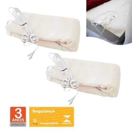 Kit 2 Lençol Térmico Casal Queen 158x198cm Elétrico Tradicional 2 Temperaturas - Sulterm Imagem de Kit 2 Lençol Térmico Casal Queen 158x198cm Elétrico Tradicional 2 Temperaturas - Sulterm