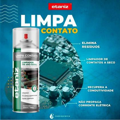 Imagem de Kit 2 Limpa Contato Limpador Recupera Eletronico Pc 300ml