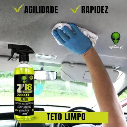 Imagem de Kit 2 Limpeza Pesada Estofado E Teto Automotivo 500ml Alien