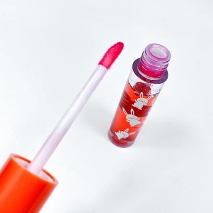 Imagem de Kit 2 lip oil gloss hidratante cheirinhos doces cabeça coelhinha removível exclusivo