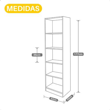Imagem de Kit 2 Livreiros para Sala Escritório Quarto Estante Multiuso Prateleiras Conjunto Biblioteca Organizador