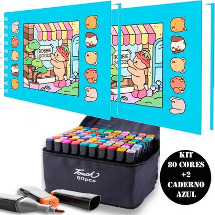 Imagem de Kit 2 Livrinho de Pintura Bobbie Goods + Canetinha 80 Cores