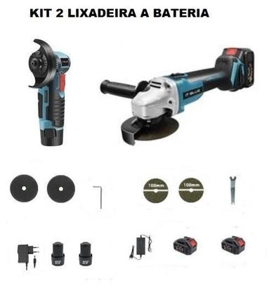 Imagem de Kit 2 Lixadeira Esmerilhadeira A Bateria 21V Profissional