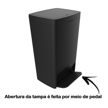 Imagem de Kit 2 Lixeira 25 Litros Smart Com Pedal Cesto De Lixo Plástico Cozinha - Crippa