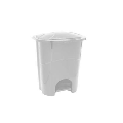 Imagem de Kit 2 Lixeira Com Pedal 10 litros Branca 23x30x34Cm