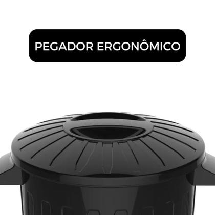 Imagem de Kit 2 Lixeira Grande Resistente Multiuso Redonda Tampa Preta 30 Litros