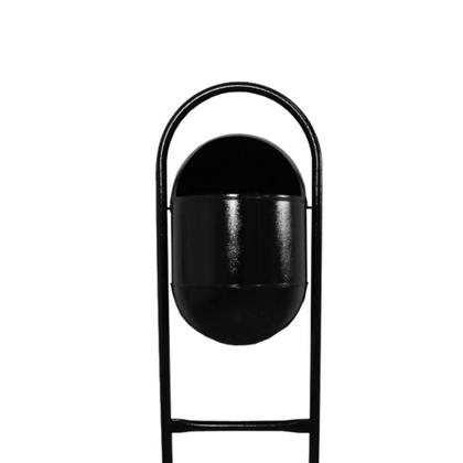 Imagem de Kit 2 Lixeira para Lixo Portugal Fechada Chapa 25L Preto Uso Externo Santa Edwirges