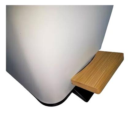 Imagem de Kit 2 Lixeira Retangular Tampa Bambu 5 Litros Com Pedal