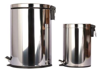 Imagem de Kit 2 Lixeiras Cinza E Preta Inox 7 E 20 Litros Casablanca