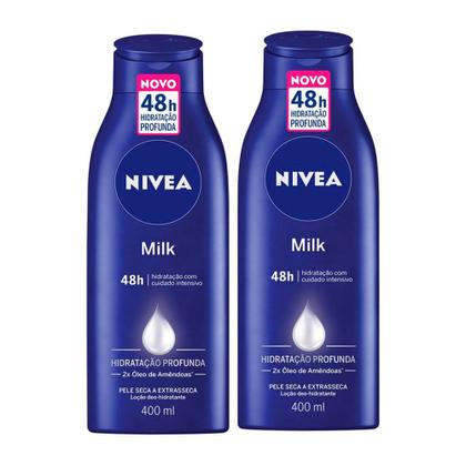 Imagem de Kit 2 Loção Hidratante Nivea Milk Pele Seca a Extrasseca 400ml