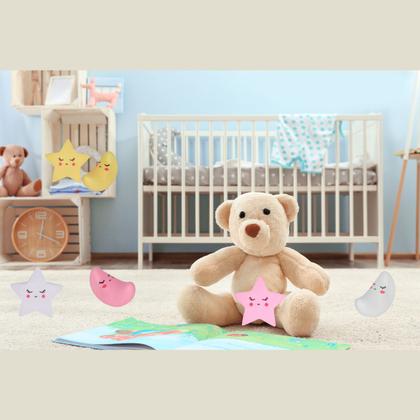 Imagem de Kit 2 Luminária Abajur Lua e Estrela Infantil Baby Mesa Decoração