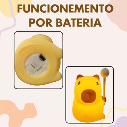 Imagem de Kit 2 Luminária Capivara Abajur Noturna Lâmpada Led