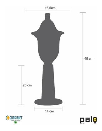 Imagem de Kit 2 Luminária Chão Poste Balizador Colonial Jardim Pre 433