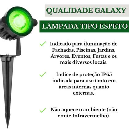 Kit 2 Luminária Espeto De Jardim Luz Verde 7w Bivolt Led Ip65 Prova DÁgua Refletor Luz Verde Para Jardim 1 Ano Garantia - GALAXY Imagem de Kit 2 Luminária Espeto De Jardim Luz Verde 7w Bivolt Led Ip65 Prova DÁgua Refletor Luz Verde Para Jardim 1 Ano Garantia