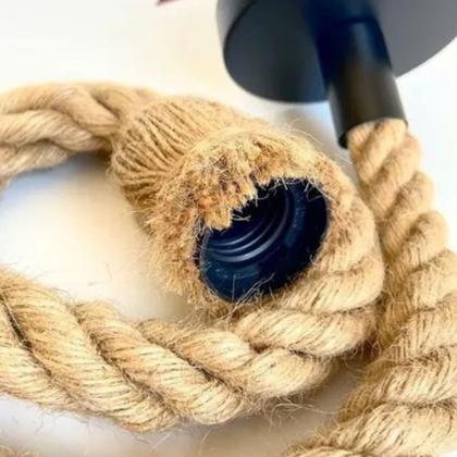 Imagem de Kit 2 Luminária Pendente Corda 1,80cm em Sisal Designer Rústico