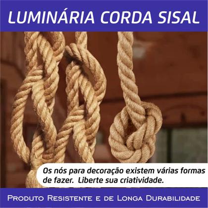 Imagem de Kit 2 Luminária Pendente Design Rustico Retrô Corda Sisal