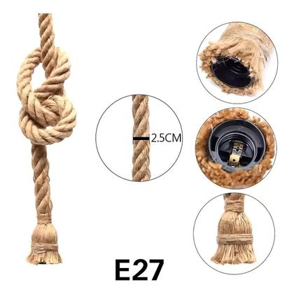 Imagem de Kit 2 Luminária Pendente Lustre Teto Corda 1 Metro + Lampada