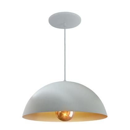 Imagem de Kit 2 Luminária Pendente Meia Lua 34cm Com Interior Cobre Com Fiação 110/220v