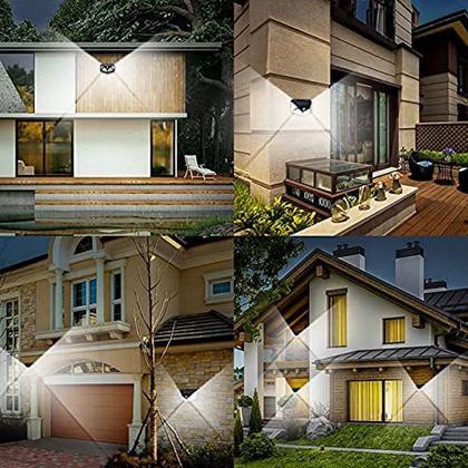 Imagem de KIT 2 Luminária Solar 100 Leds Com Sensor Jardim Prova D'Água