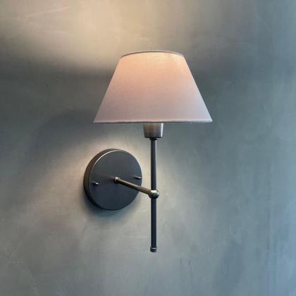 Imagem de Kit 2 Luminarias De Parede Arandelas Dormitorio Quarto Lateral De Cama Cupula Tecido Algodao Bivolt 110v220v