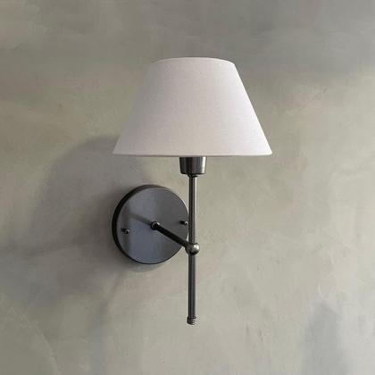 Imagem de Kit 2 Luminarias De Parede Arandelas Dormitorio Quarto Lateral De Cama Cupula Tecido Algodao Bivolt 110v220v