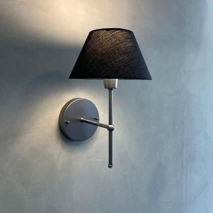 Imagem de Kit 2 Luminarias De Parede Arandelas Dormitorio Quarto Lateral De Cama Cupula Tecido Algodao Bivolt 110v220v