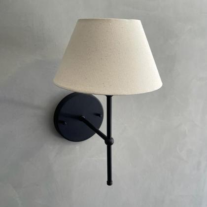 Imagem de Kit 2 Luminarias De Parede Arandelas Dormitorio Quarto Lateral De Cama Cupula Tecido Algodao Bivolt 110v220v