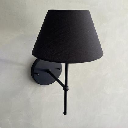 Imagem de Kit 2 Luminarias De Parede Arandelas Dormitorio Quarto Lateral De Cama Cupula Tecido Algodao Bivolt 110v220v