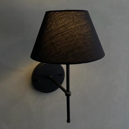 Imagem de Kit 2 Luminarias De Parede Arandelas Dormitorio Quarto Lateral De Cama Cupula Tecido Algodao Bivolt 110v220v