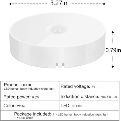 Imagem de Kit 2 Luminárias LED S Fio C Sensor de Presença Recarregáveis USB