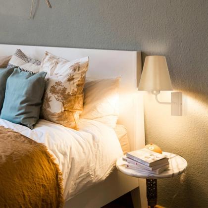 Imagem de Kit 2 Luminárias Parede Arandela Cúpula Metal Cama Champagne