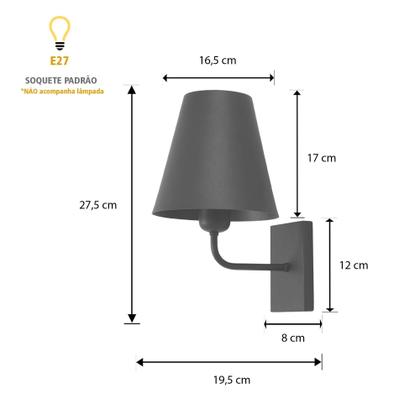 Imagem de Kit 2 Luminárias Parede Arandela Cúpula Metal Cama Champagne