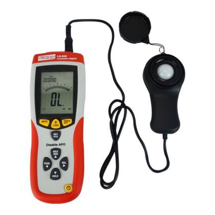 Imagem de Kit 2 Luxímetro Digital Luz Escala 0 A 400Klux Registro Dados Pico Hold Usb Software Ld-900 Portátil Instrutherm