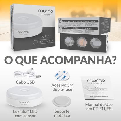 Imagem de Kit 2 Luzinha Momo Lifestyle - Luminária Led Com Sensor