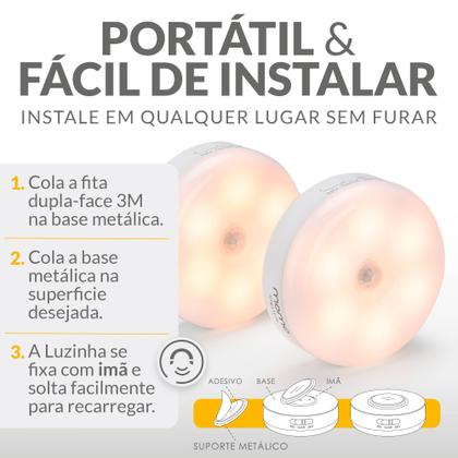 Imagem de Kit 2 Luzinha Momo Lifestyle - Luminária Led Com Sensor