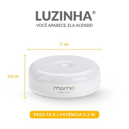 Imagem de Kit 2 Luzinha Momo Lifestyle - Luminária Led Com Sensor