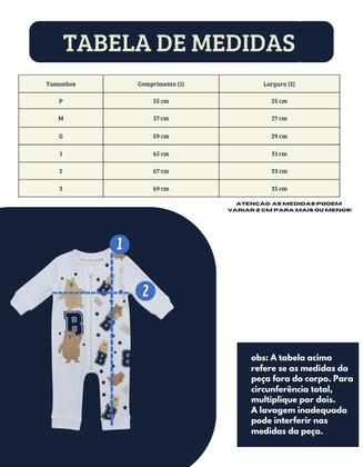 Imagem de Kit 2 Macacão longo com punhos Enxoval Roupa Bebê Protetor Ziper Menino Menina 100 algodão Suedine Tamanhos P M G 1 2 3