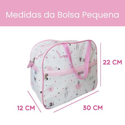 Imagem de Kit 2 Mala Maternidade Bailarina Saida Bebe Menina Bolsa Maternidade Reforçada Alça Ombro Passeio Viagem Resistente alça ajustavel  Best Sling