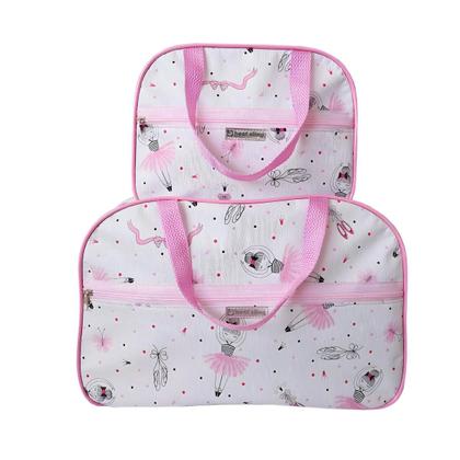 Imagem de Kit 2 Mala Maternidade Bailarina Saida Bebe Menina Bolsa Maternidade Reforçada Alça Ombro Passeio Viagem Resistente alça ajustavel  Best Sling