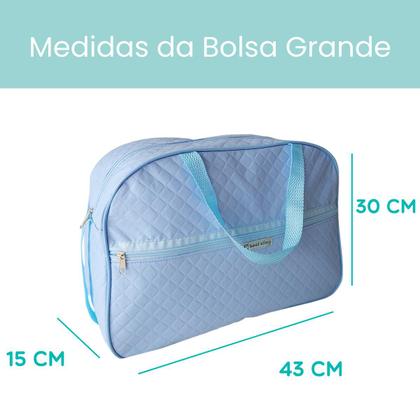 Imagem de Kit 2 Mala Maternidade lisa Bebe Saida Maternidade Menino Azul Vibrante Bebe Bolsa Reforçada Alça Ombro Passeio Viagem Grande Resistente Best Sling