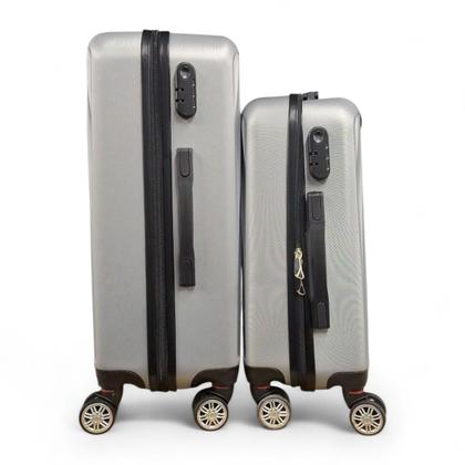 Imagem de Kit 2 Malas de Viagem ABS Cor Prata com Segredo de Segurança